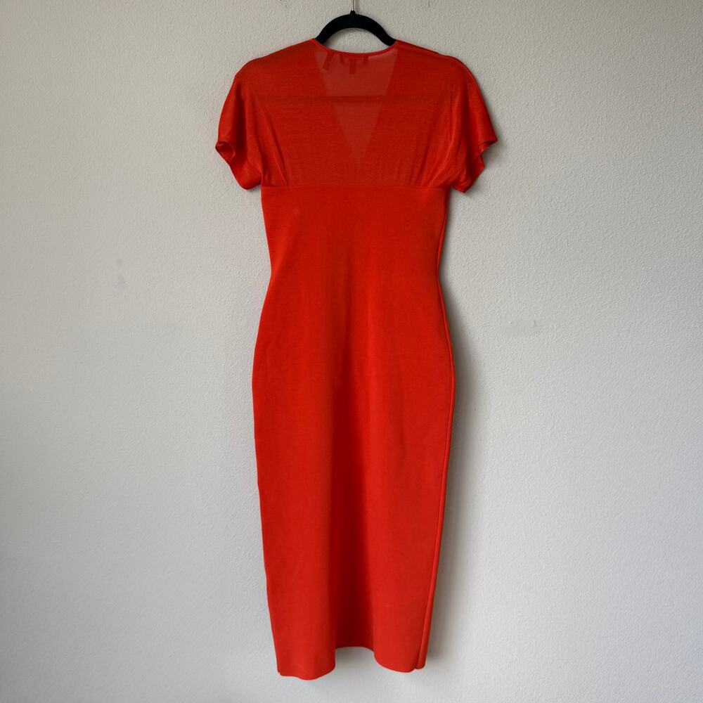 Theory Kimono Illusion Dress in Orange Glossed Size M - Picture 3 of 6